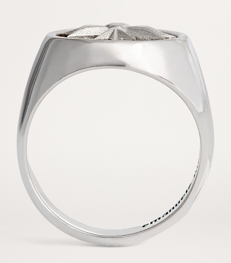 Emanuele Bicocchi Sterling Silver Crest Signet Ring Silver Image 3