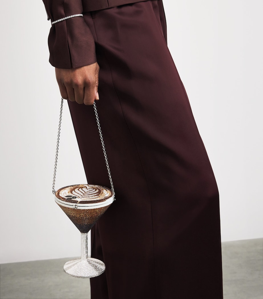 Crystal Espresso Martini Clutch Bag SRHMT SLVR RHINE MLT Image 2