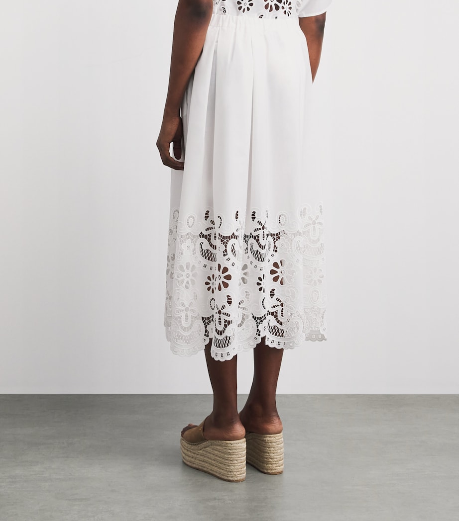 Stylein Womens Embroidered Jorah Midi Skirt White Image 5