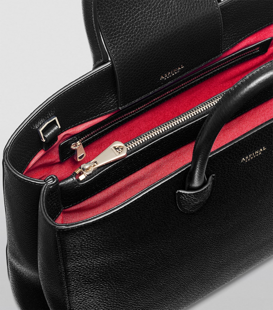 Leather Madison Tote Bag BLACK Image 6