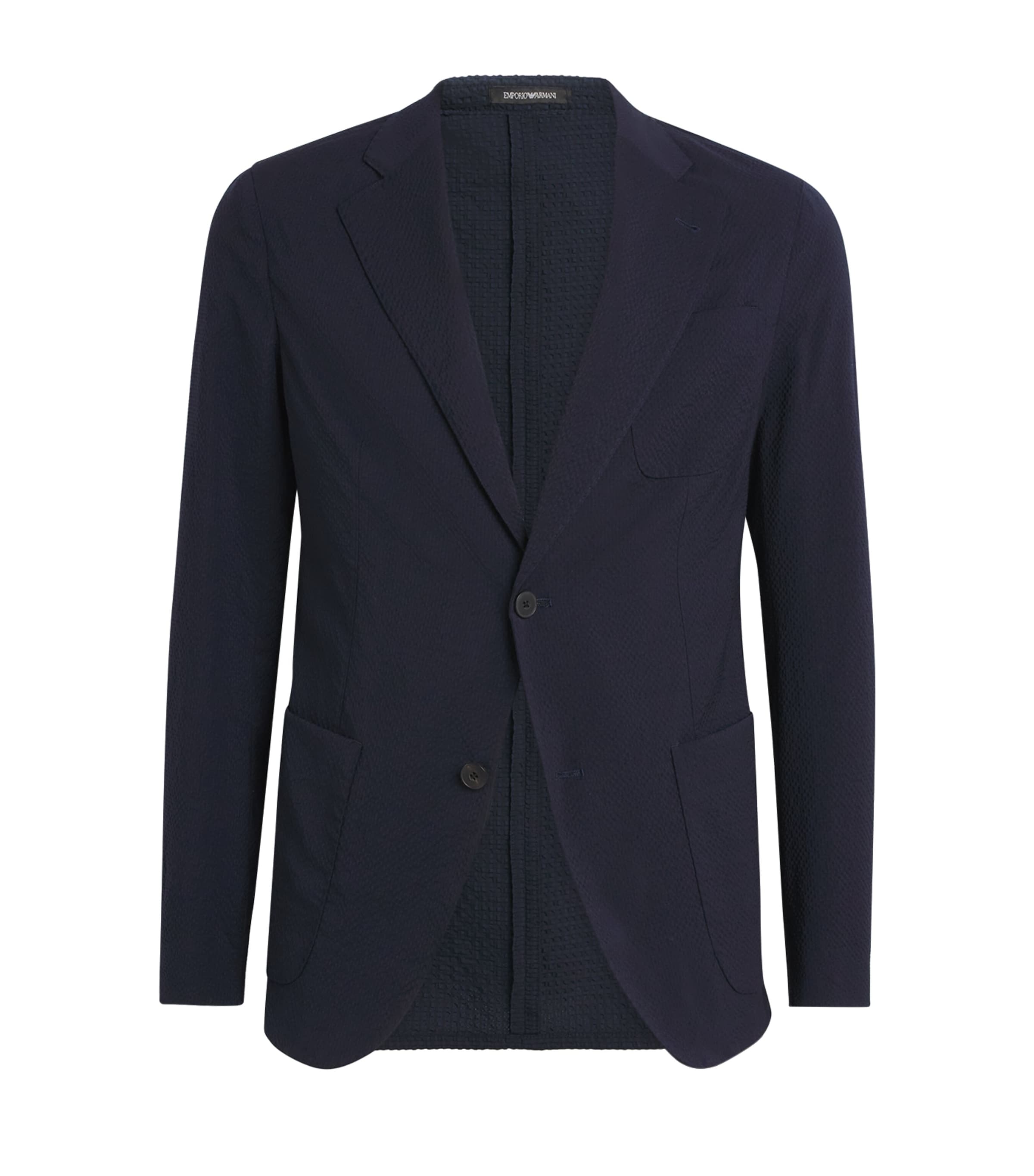 Emporio Armani Mens Virgin Wool-Blend Blazer Image 1