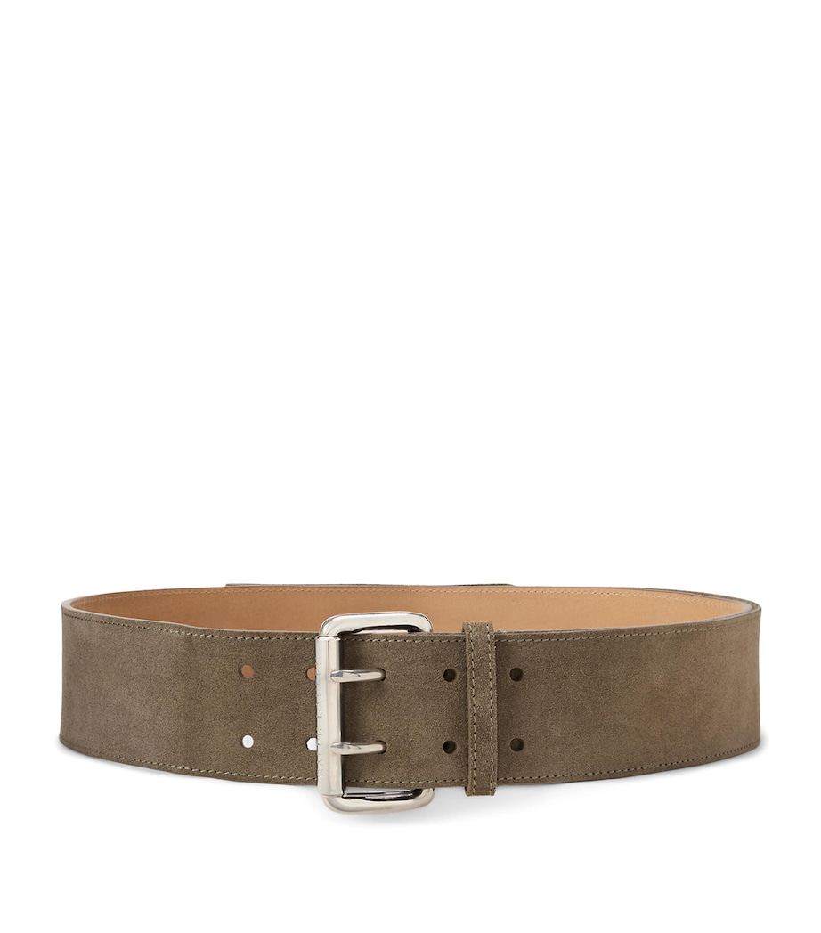 Ralph Lauren Collection Suede Double-Prong Buckle Belt Dark Taupe Image 1