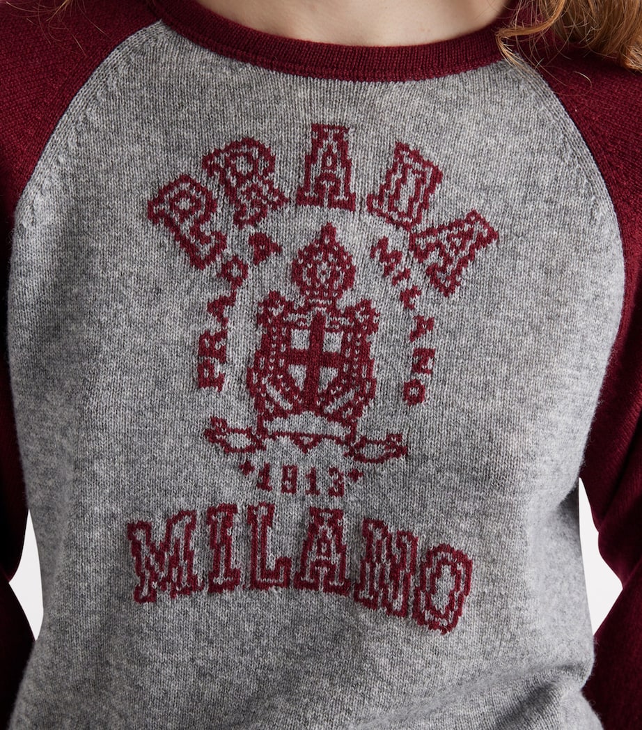 Prada Womens Cashmere Logo Sweater Image 4