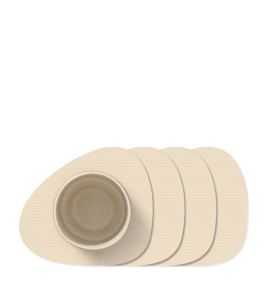 Curve Corduroy Coasters (Set of 4) VANILLA Image 1