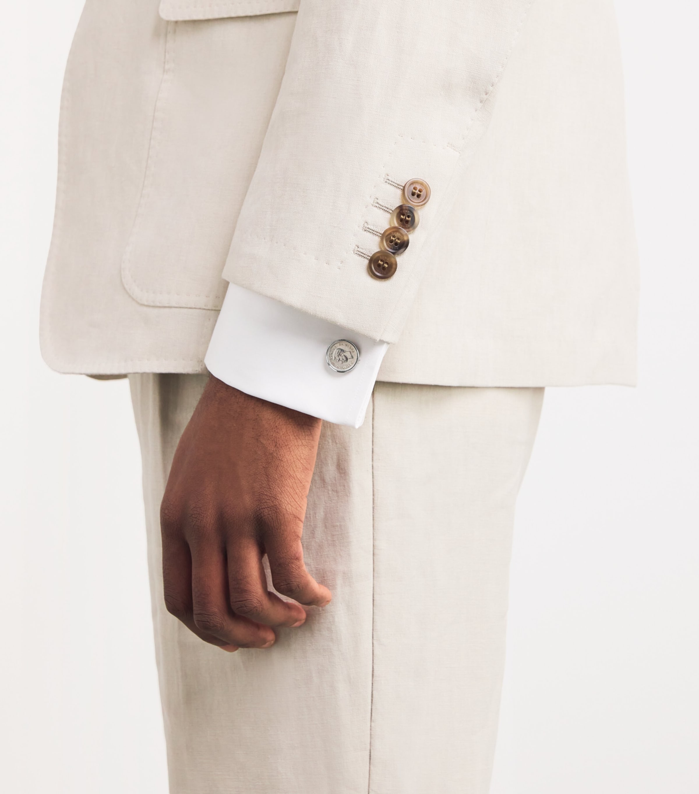 Babette Wasserman Rhodium-Plated Coin Cufflinks Silver Image 2