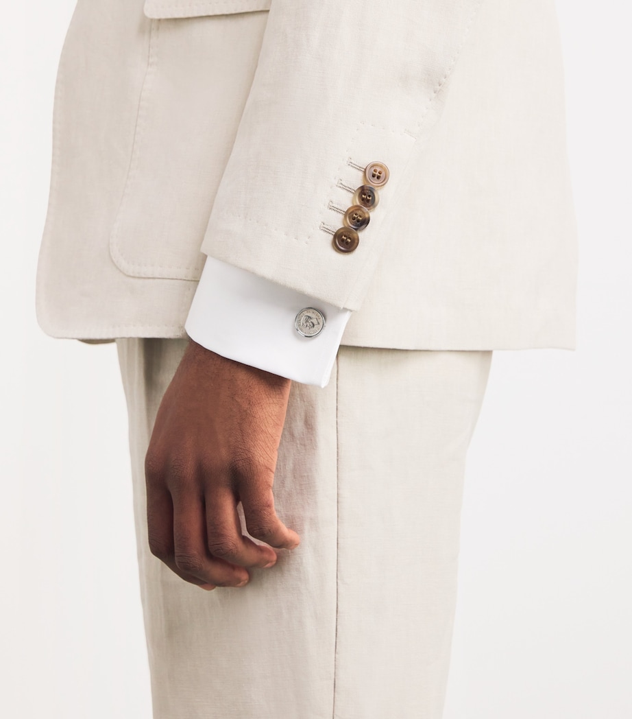 Rhodium-Plated Coin Cufflinks SILVER Image 2