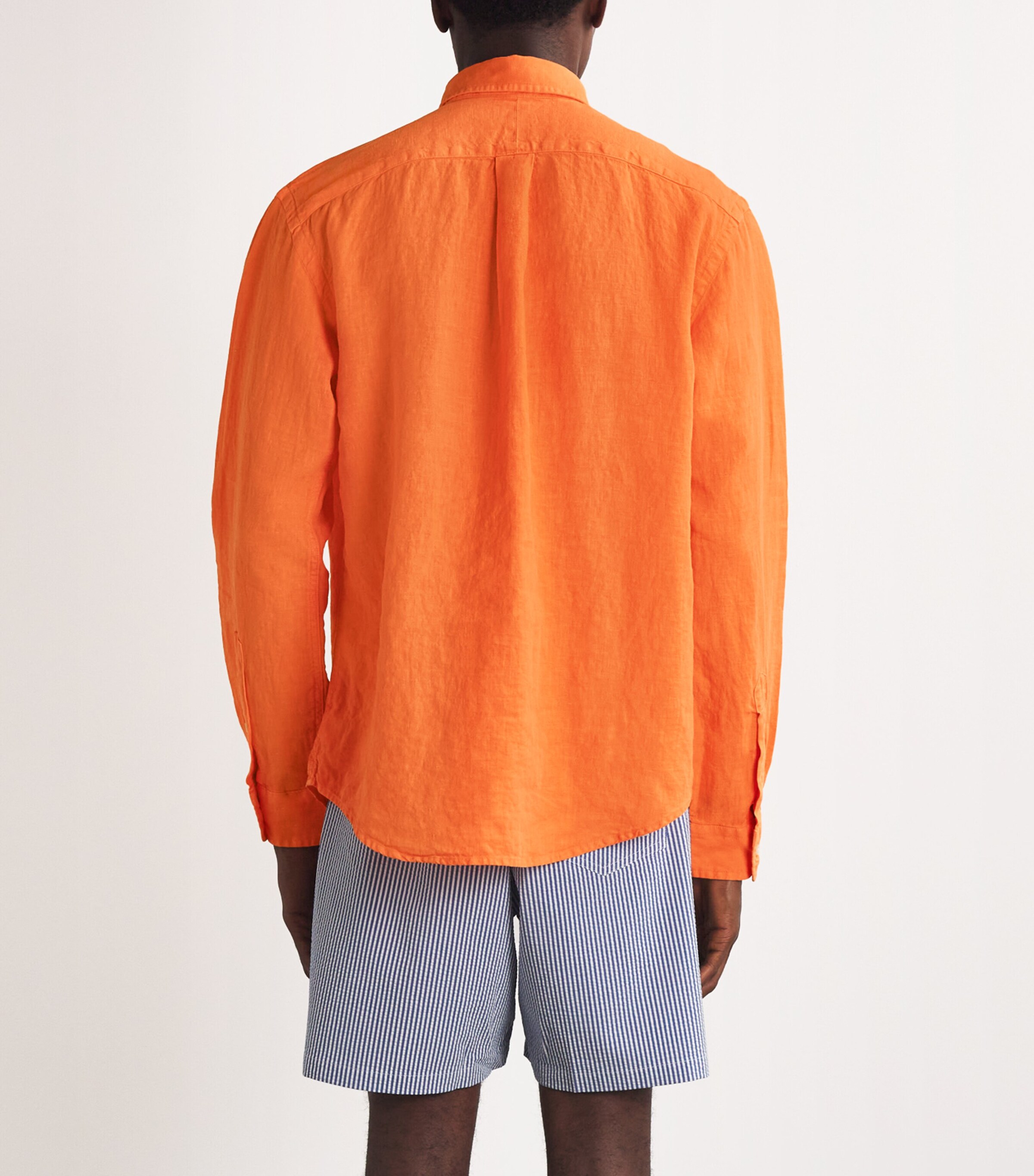 Polo Ralph Lauren Mens Linen Pull-Over Shirt Orange Image 4