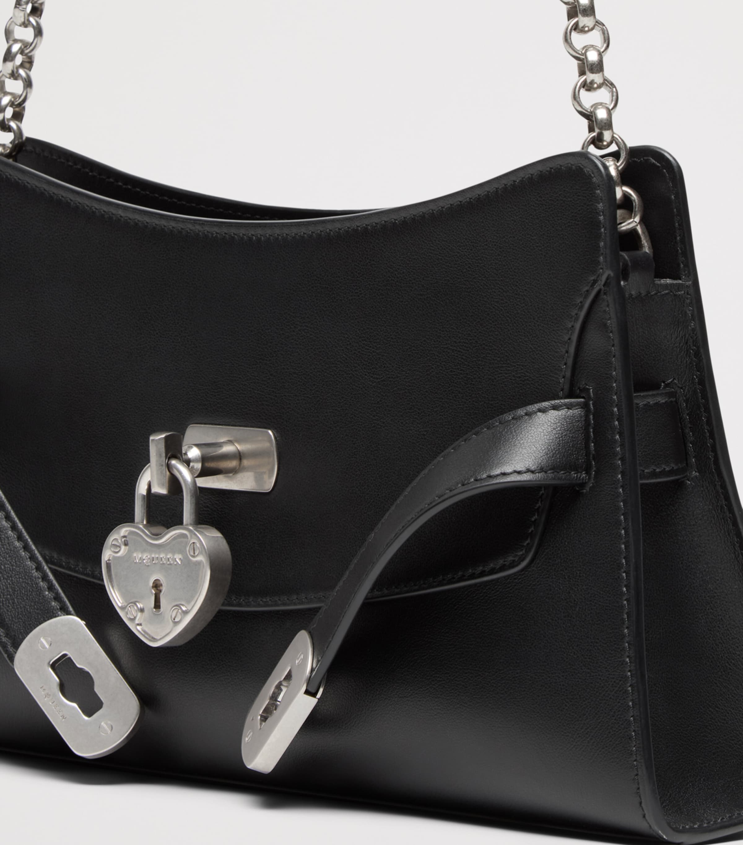 McQueen Mini Leather Locke Shoulder Bag Image 6