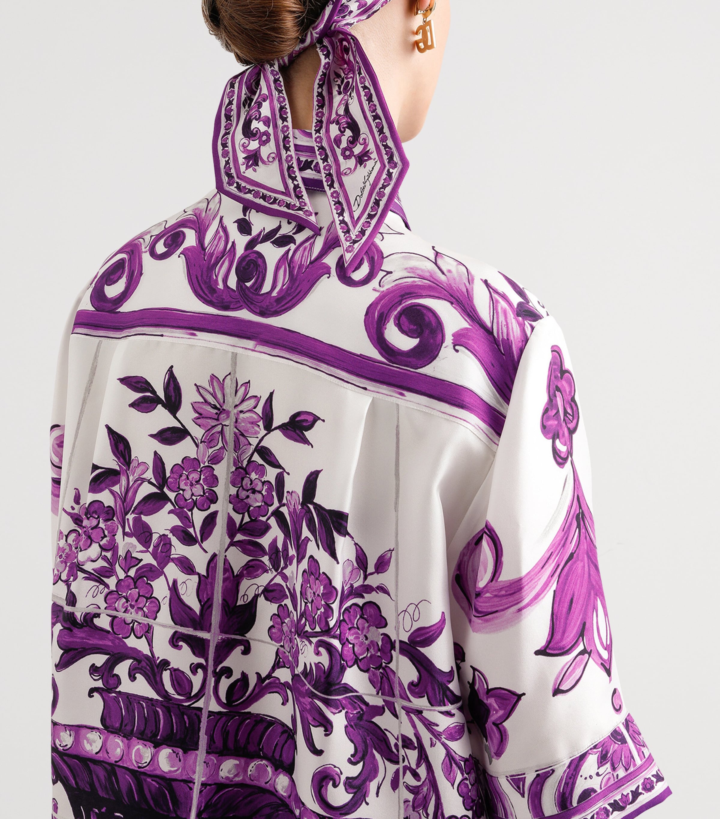 Silk Printed Shirt MIX MAIOLICA VIOLA Image 5