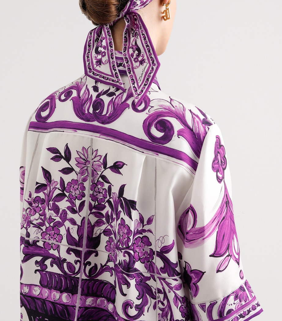 Silk Printed Shirt MIX MAIOLICA VIOLA Image 5