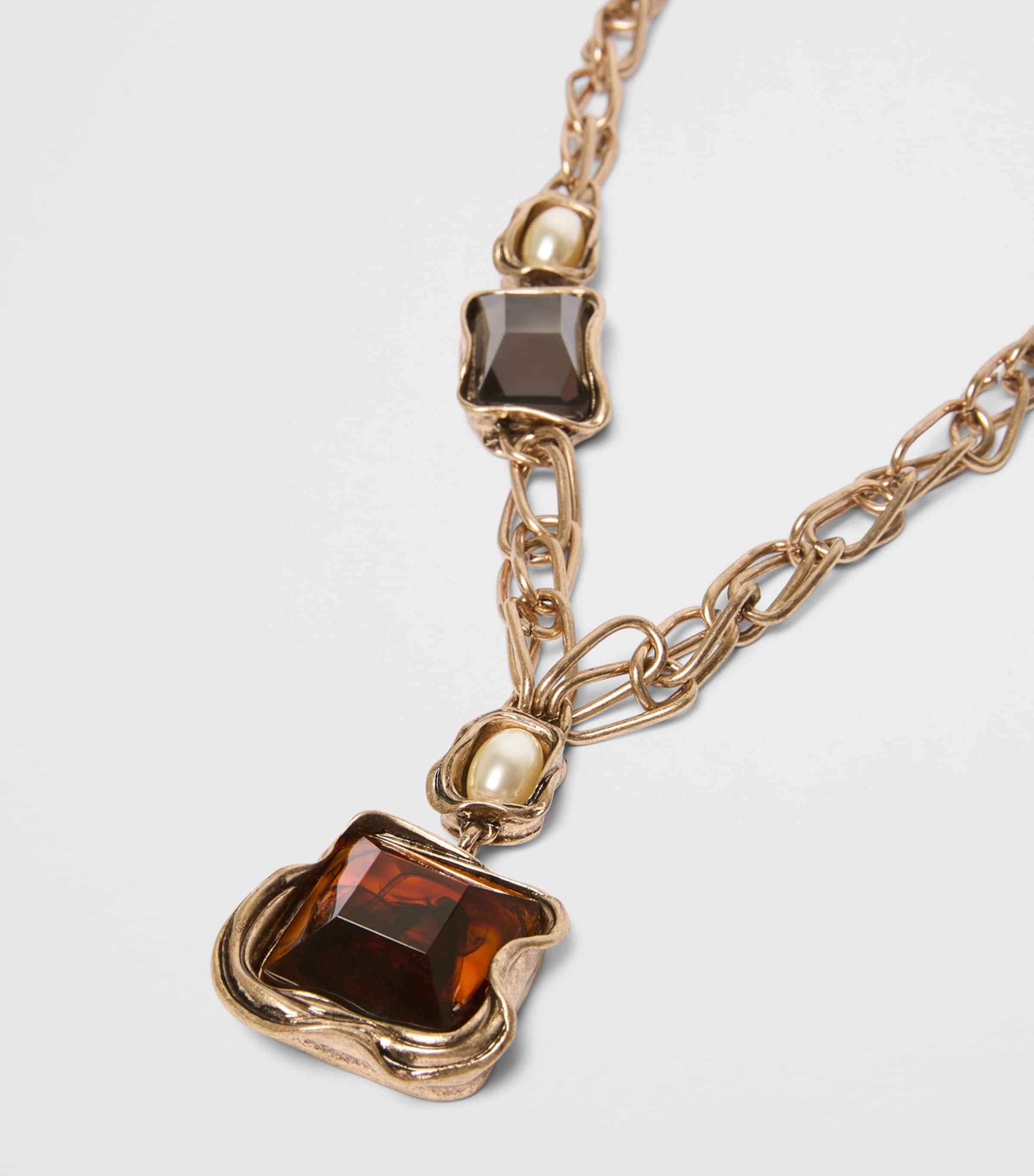 Weekend Max Mara Resin Chain Necklace Gold Image 2
