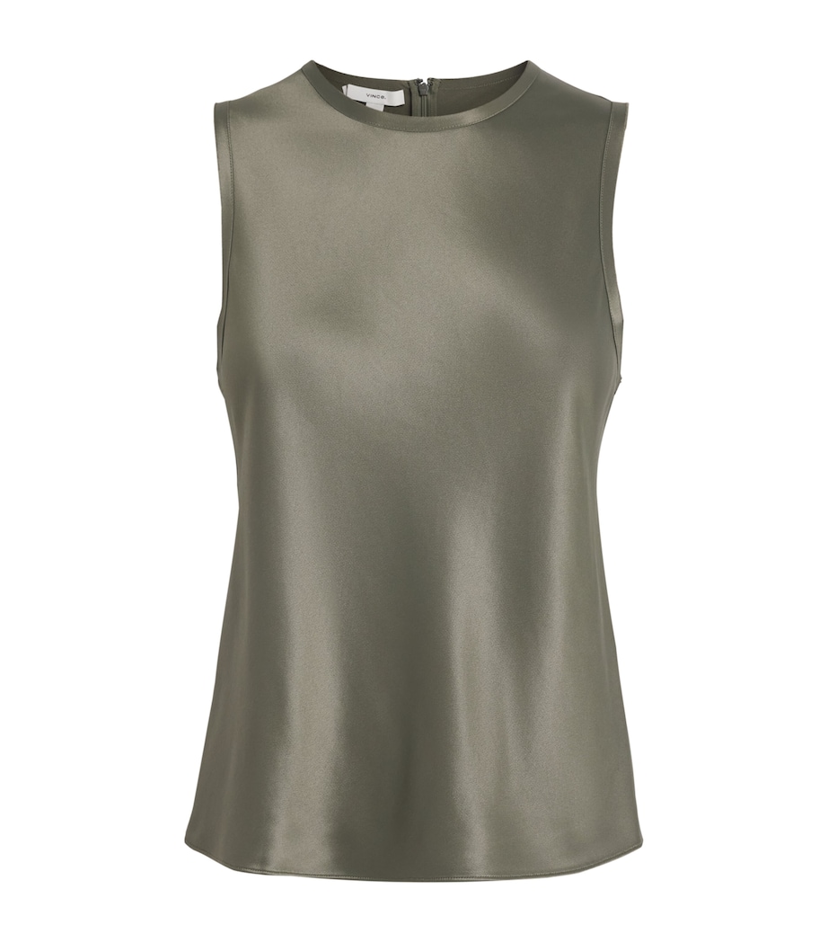 Vince Womens Satin Sleeveless Top Pine Grove Image 1