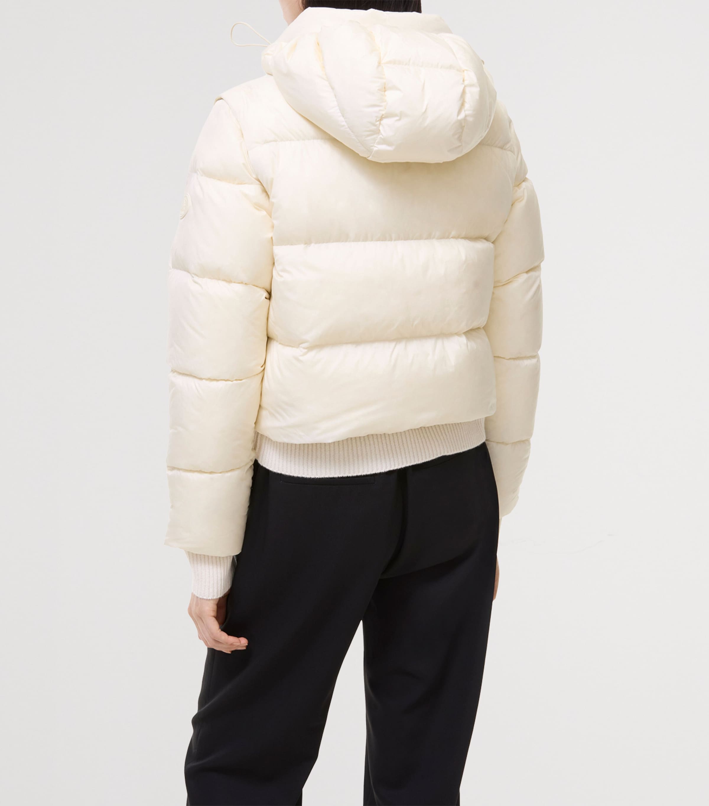 Burberry Womens Detachable-Sleeve Puffer Jacket Tundra White Image 4