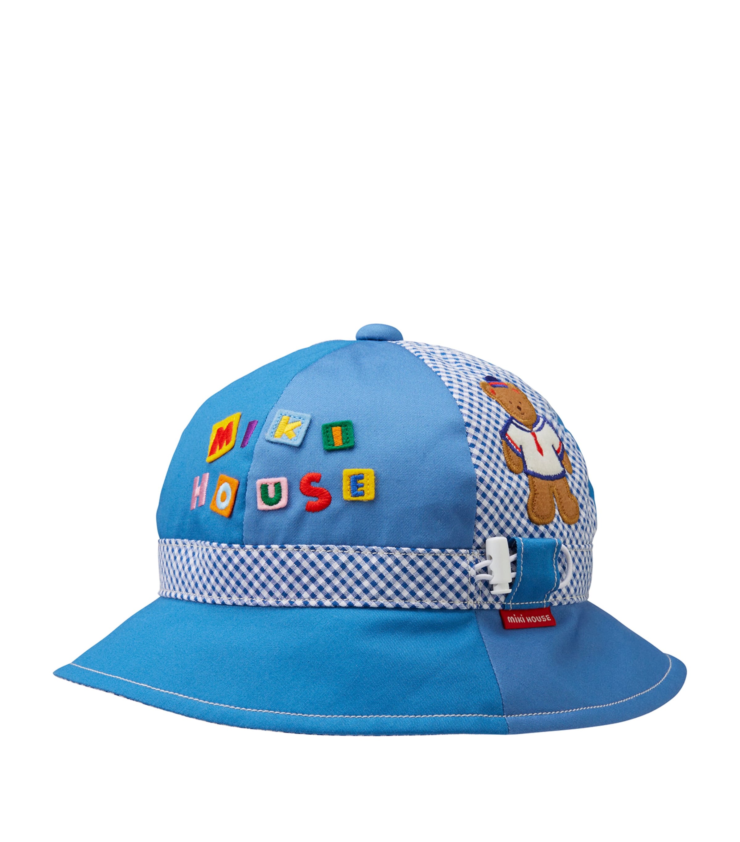 Miki House Kids' Embroidered Logo Sunhat In Blue