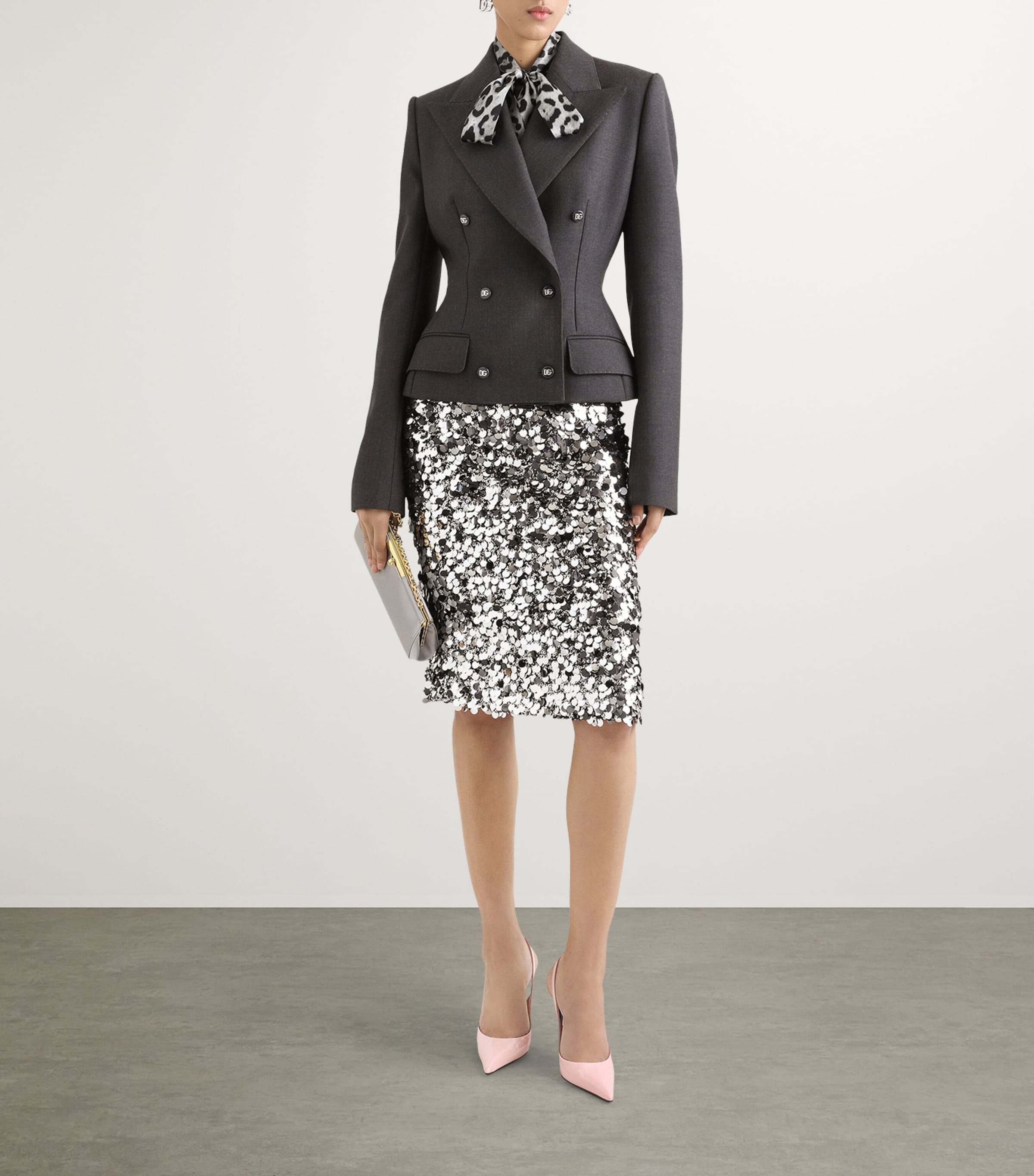 Dolce & Gabbana Multi Embellished Sequin Midi Skirt | Harrods UK