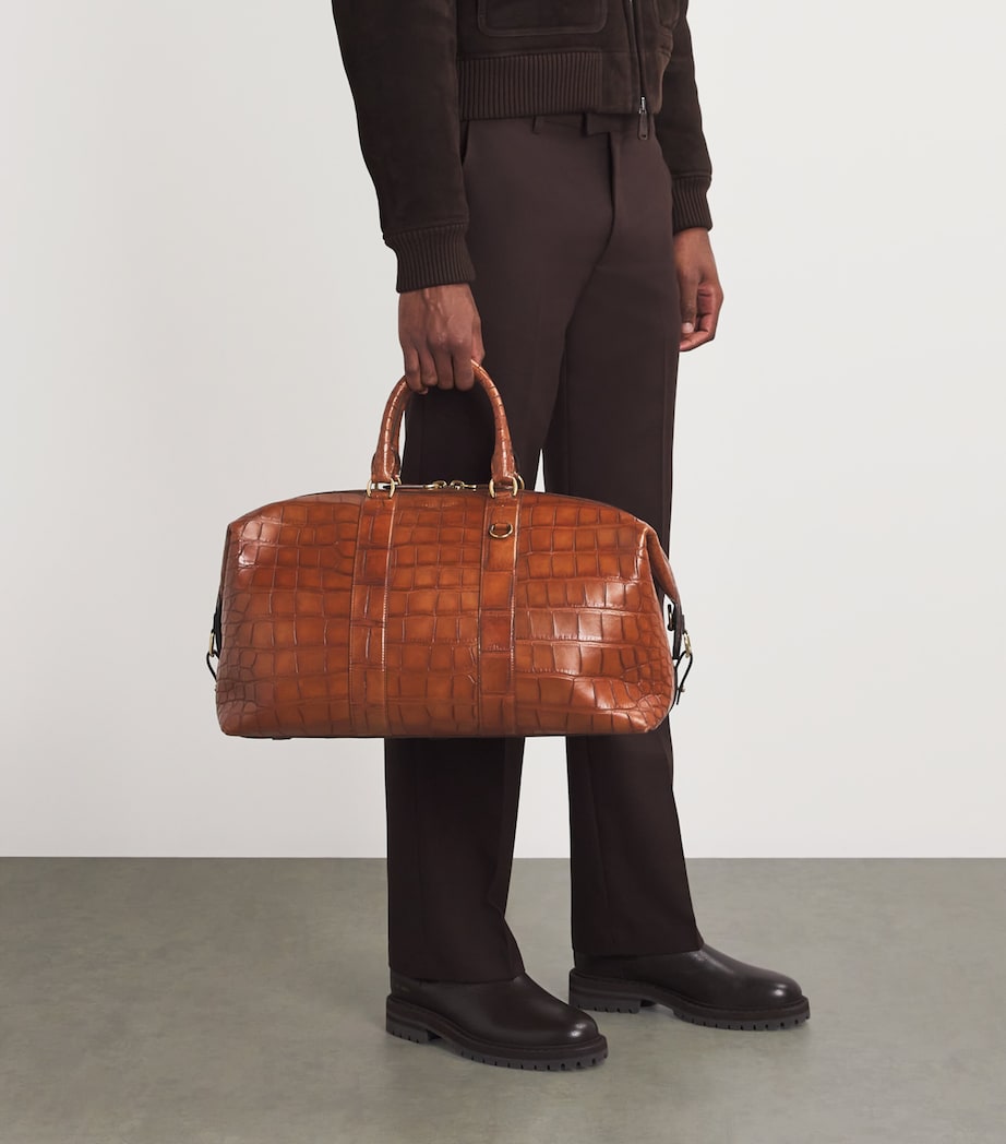 Alligator Leather Welington Duffle Bag RL BROWN Image 2