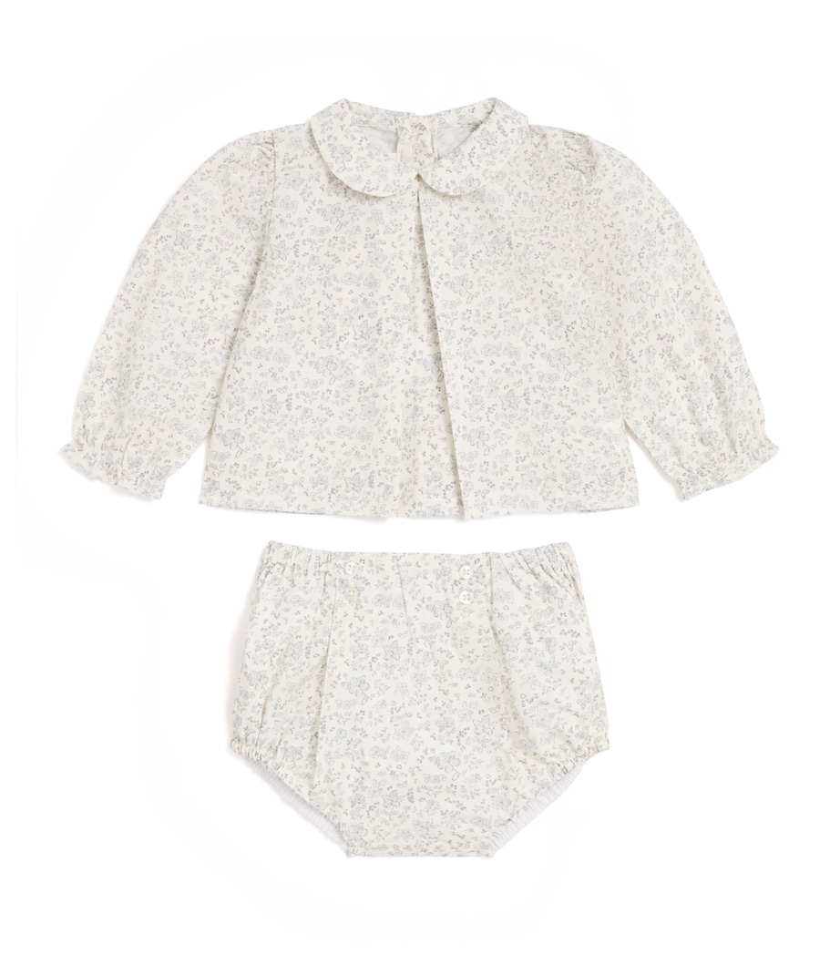 Cotton Athena Bonnie Blouse and Bloomers Set (3-18 Months) SANDSTONE/LILAC Image 1