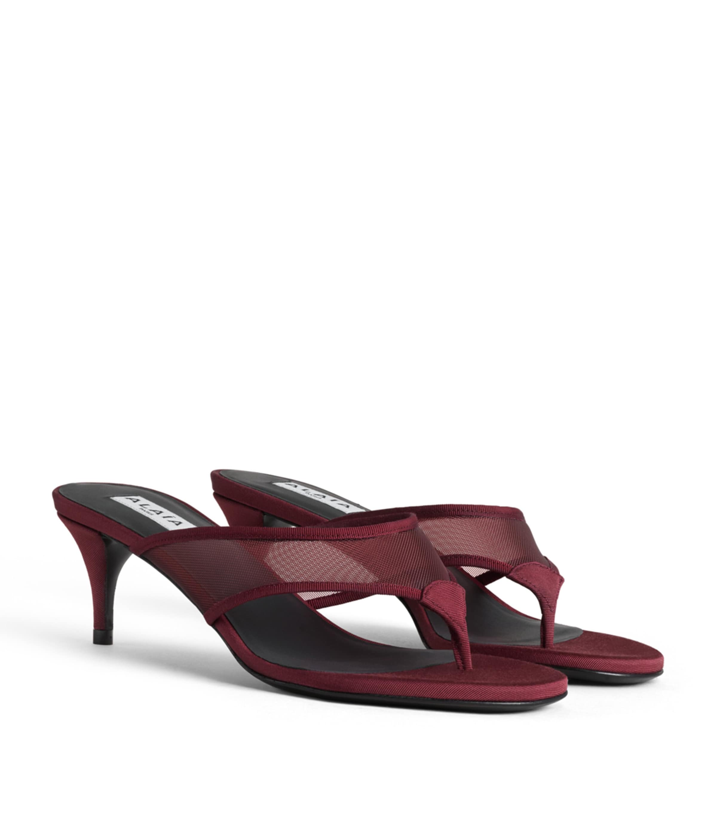 Alaïa Mesh Thong Mules 55 Bordeaux Image 2