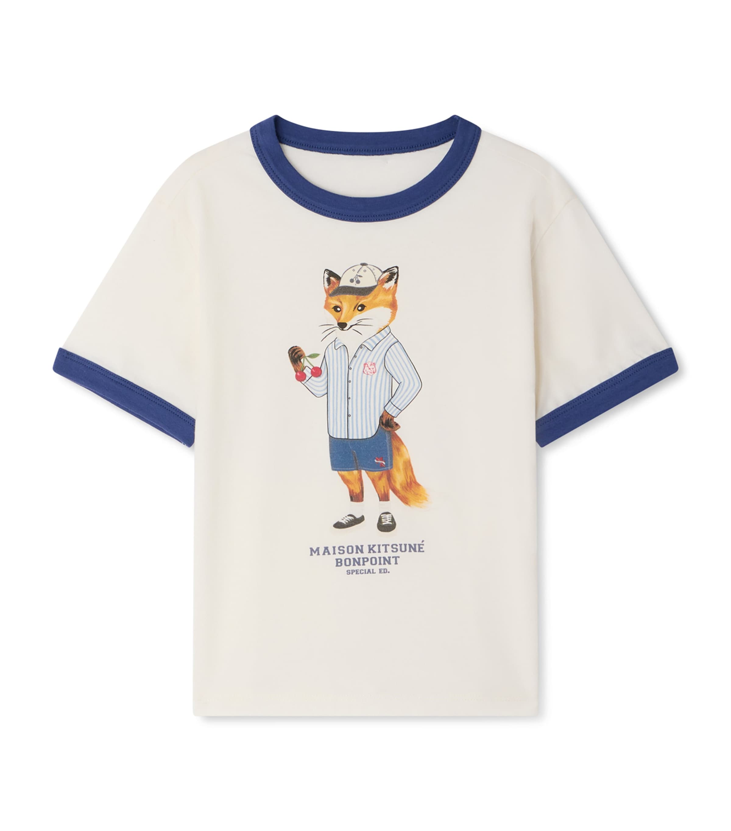 Bonpoint x Maison Kitsuné Cotton Akiva T-Shirt (4-14 Years) Blanc Lait Image 1