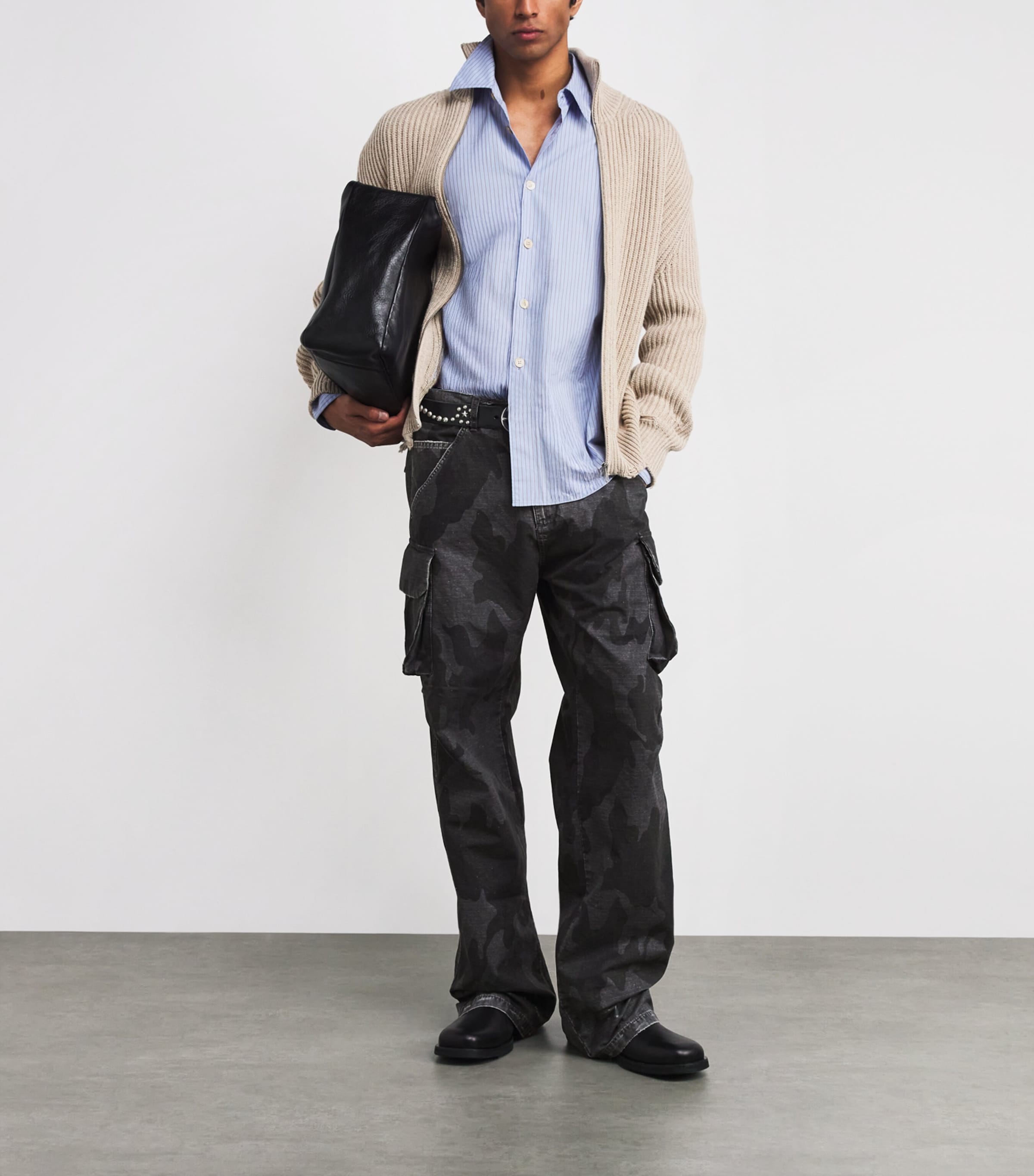 Cotton Ripstop Camouflage Print Cargo Trousers BLACKCAMO Image 2