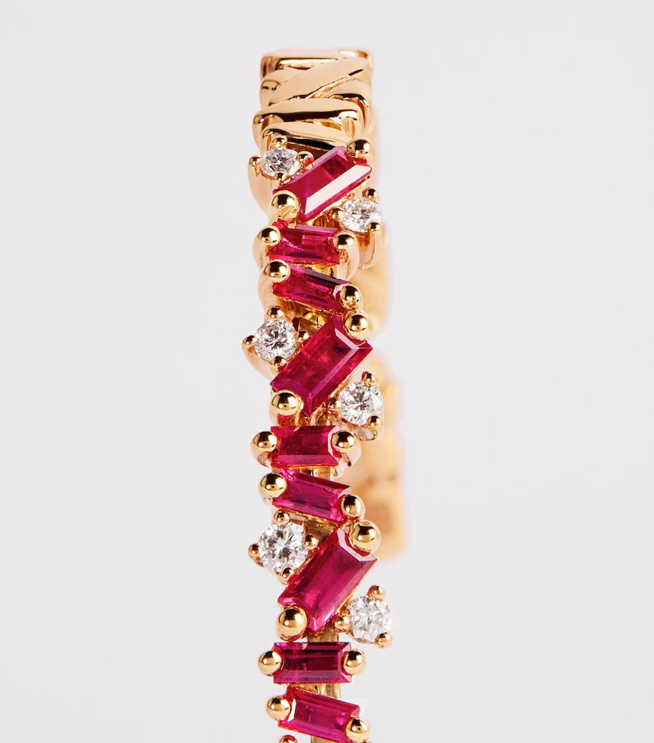 Suzanne Kalan Rose Gold, Diamond and Ruby Frenzy Reborn Bangle Rg/r Image 6