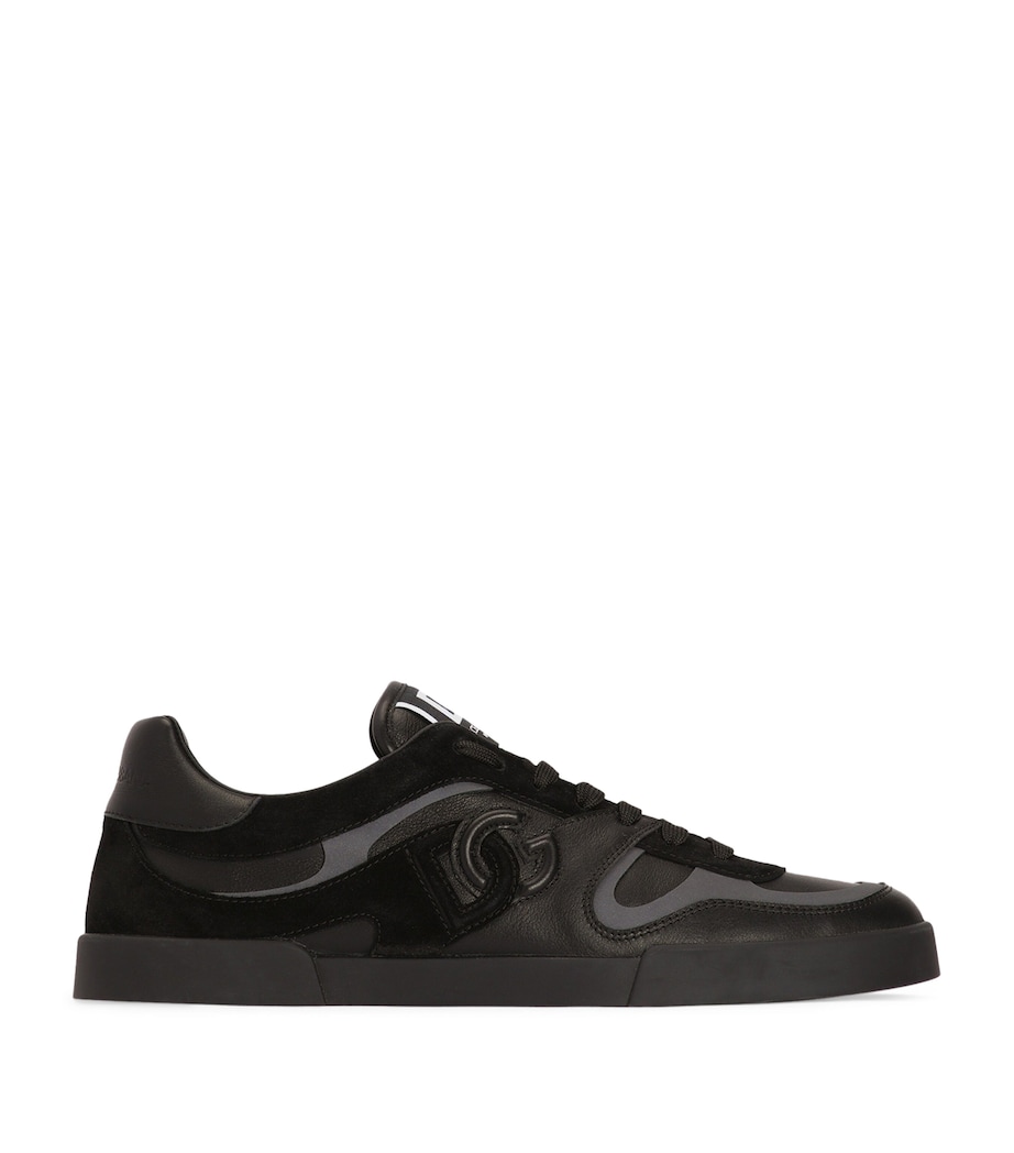 Dolce&Gabbana Leather-Panelled Logo Sneakers Black/black Image 1