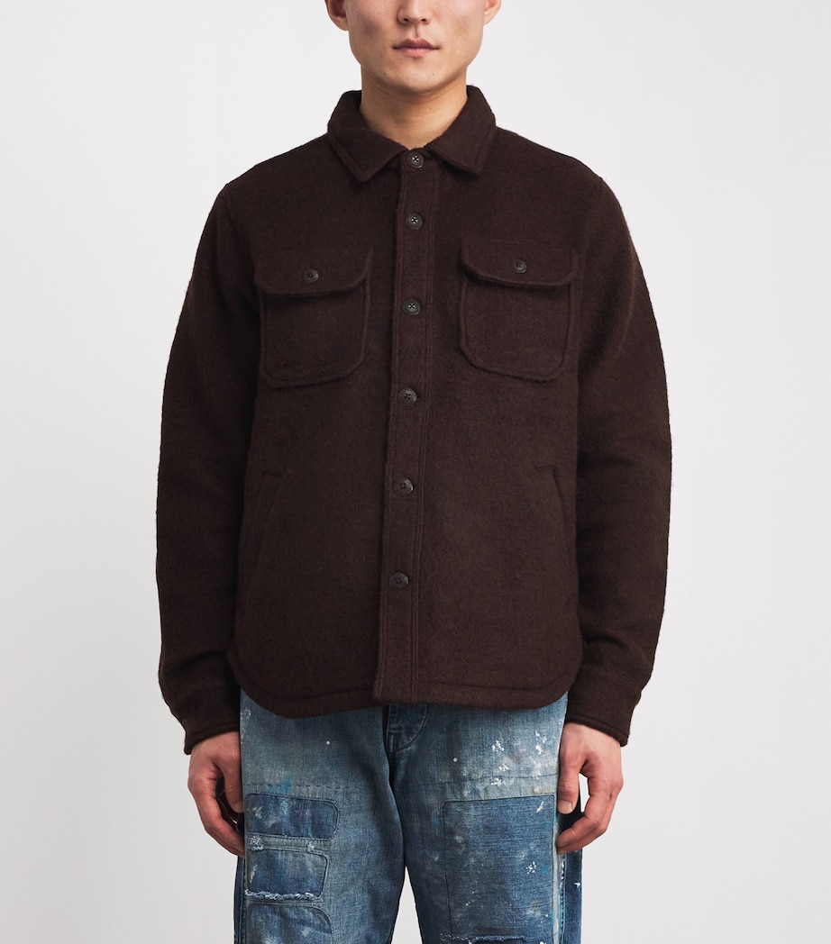 Wool-Blend Felt Overshirt BROWN Image 3