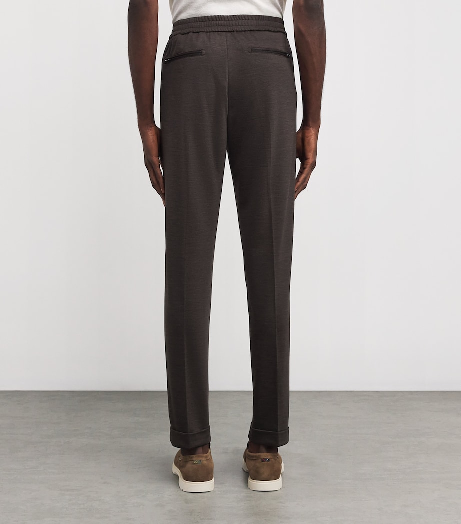 Marco Pescarolo Mens Virgin Wool Drawstring Tailored Trousers Image 4