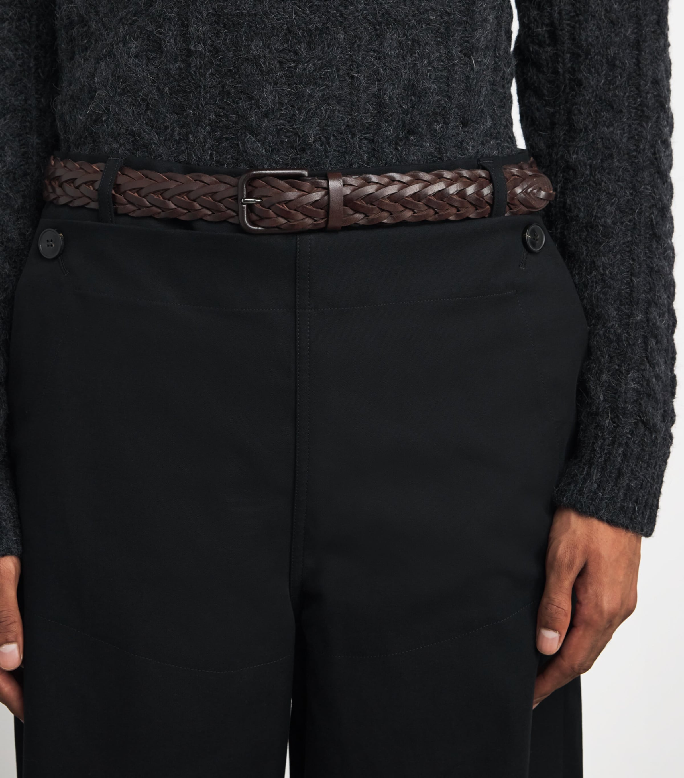 Leather Woven Belt U6032 Image 2