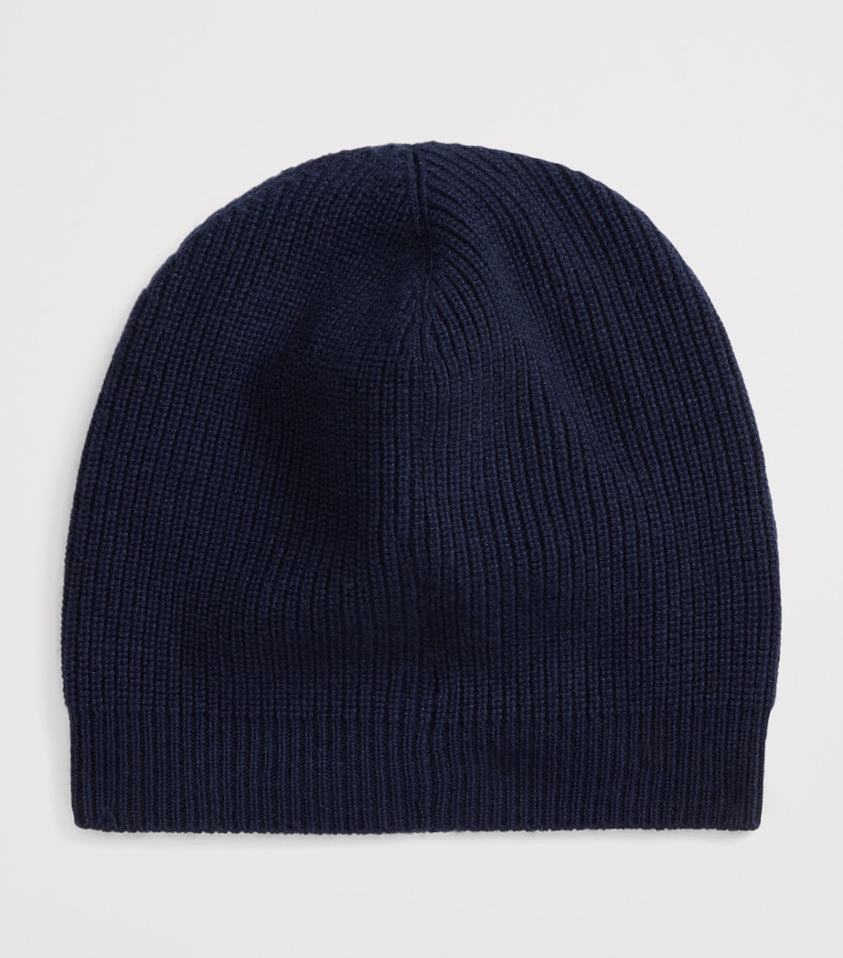 Cashmere Rib-Knit Beanie NAVY-410 Image 2