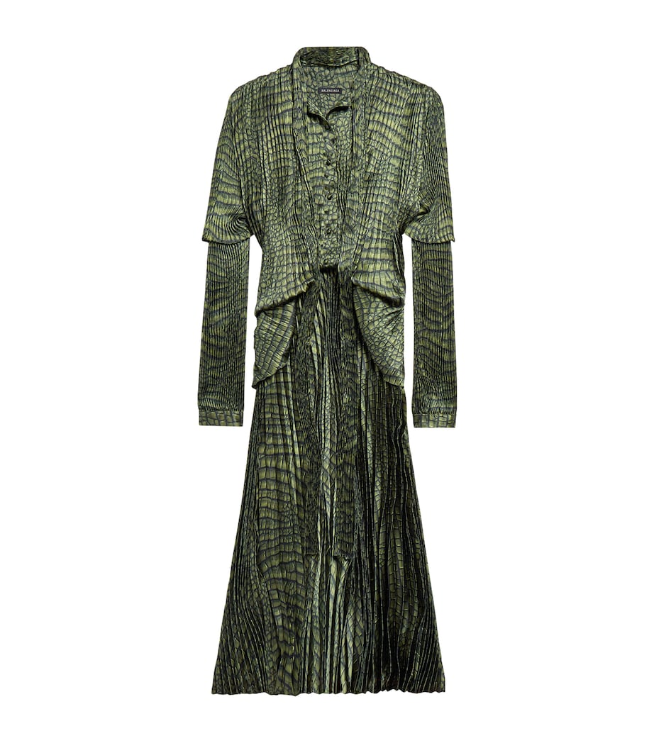 Balenciaga Layered Pleated Midi Dress Image 1