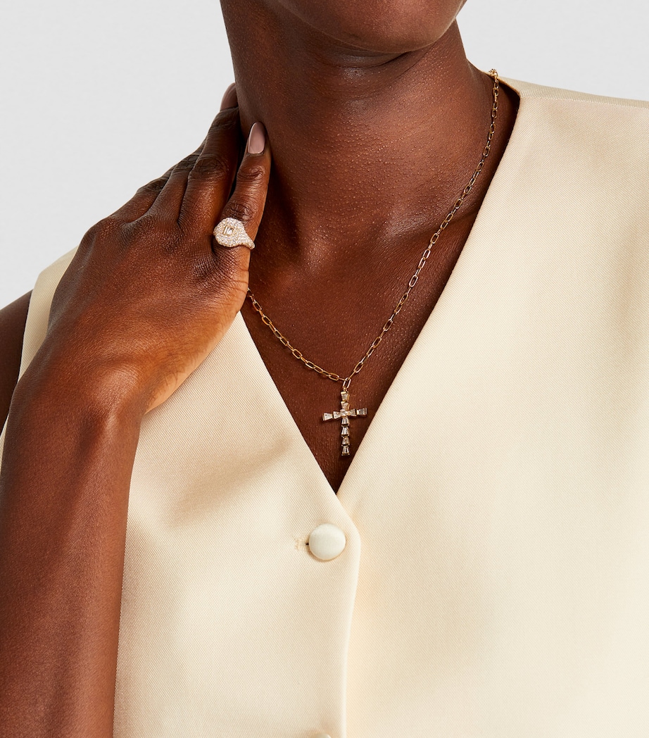 Yellow Gold and Diamond Pavé New Modern Pinky Ring YELLOW GOLD Image 4