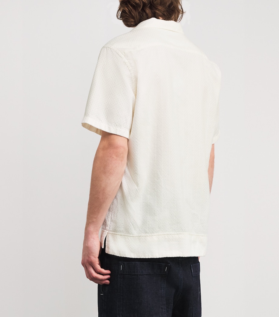 Oliver Spencer Mens Organic Cotton Havana Shirt Cream Image 4