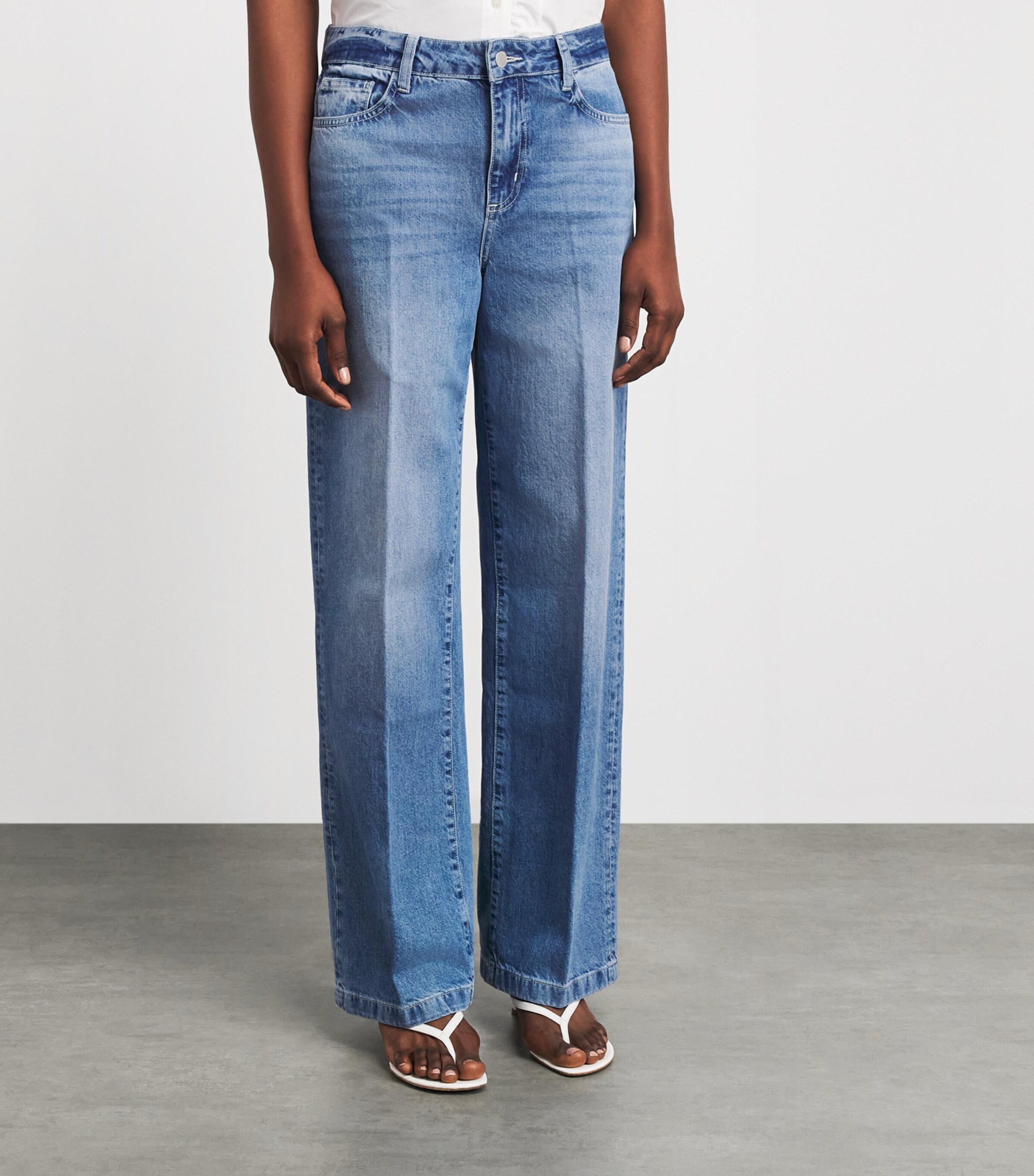 L'Agence Womens Scottie Wide-Leg Jeans Grnt Grant Image 4