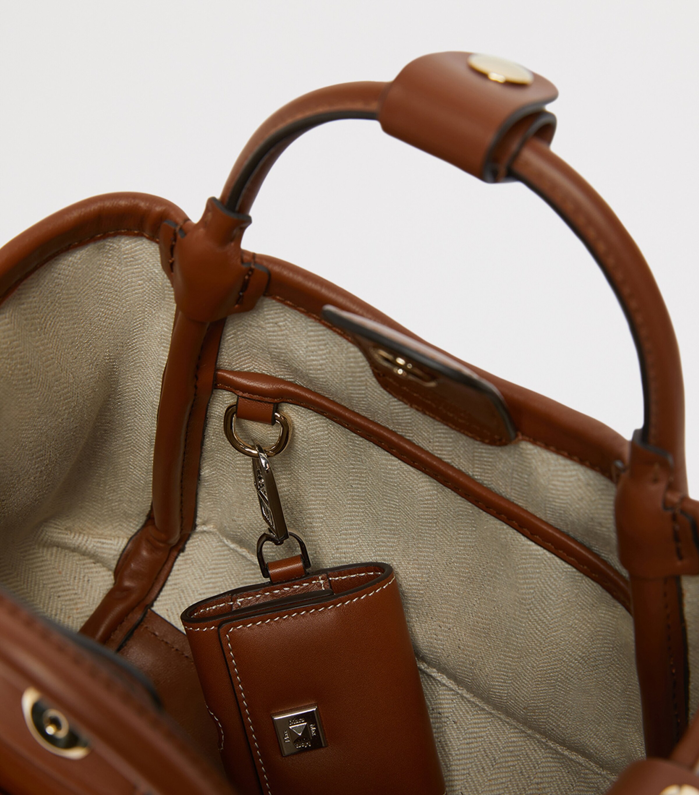 Max Mara Extra-Small Marine Top-Handle Bag Amber Brown Image 7