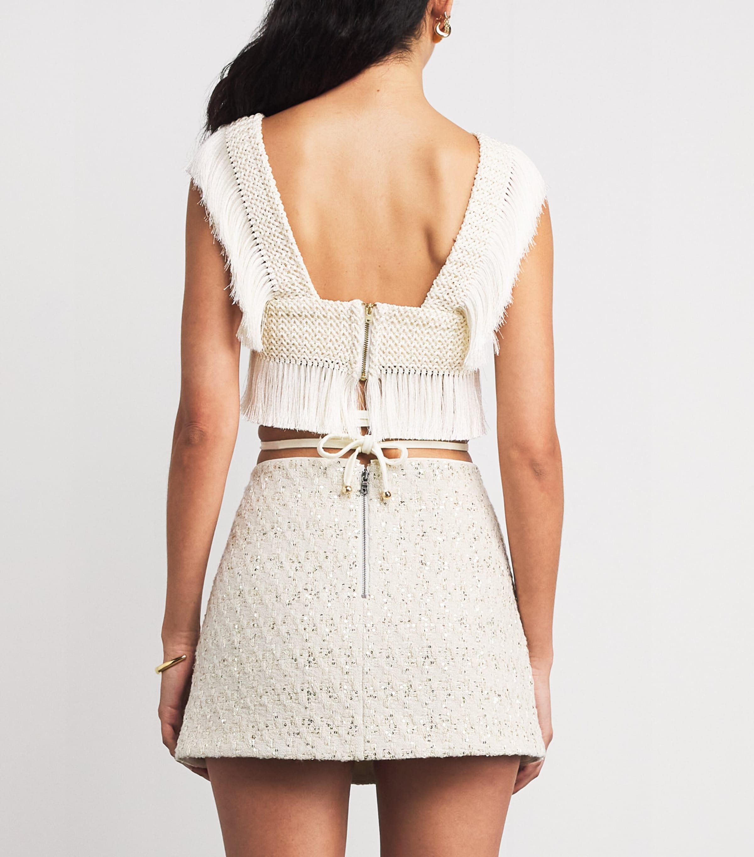 Fringed Samba Crop Top OFF WHITE Image 4