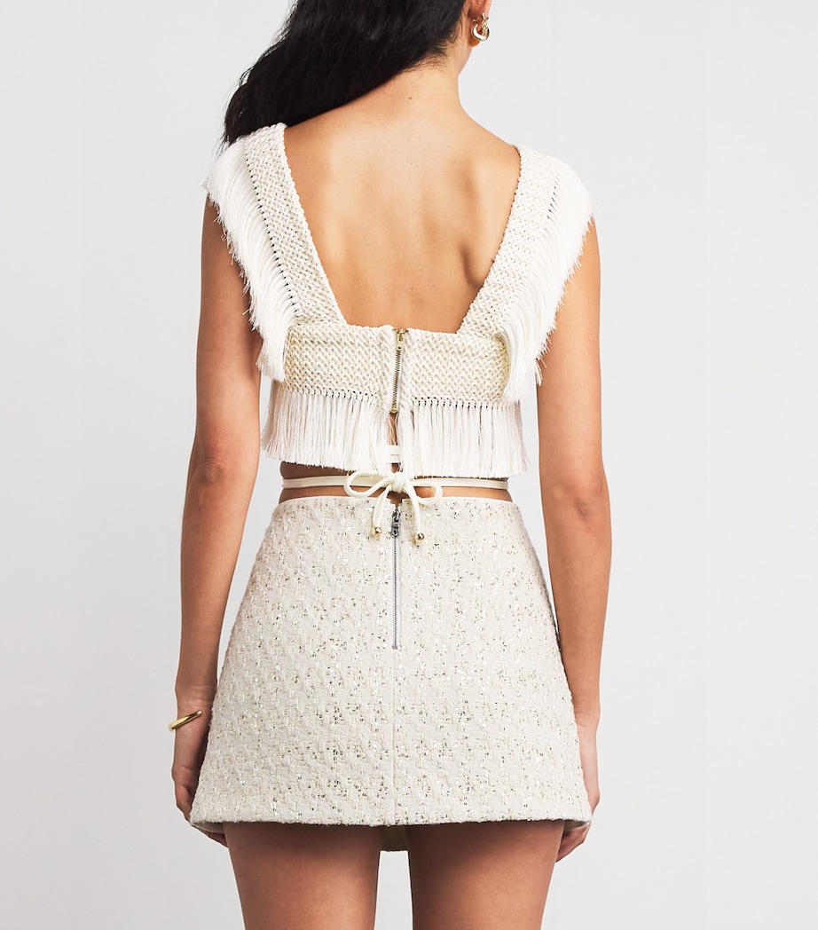 Fringed Samba Crop Top OFF WHITE Image 4