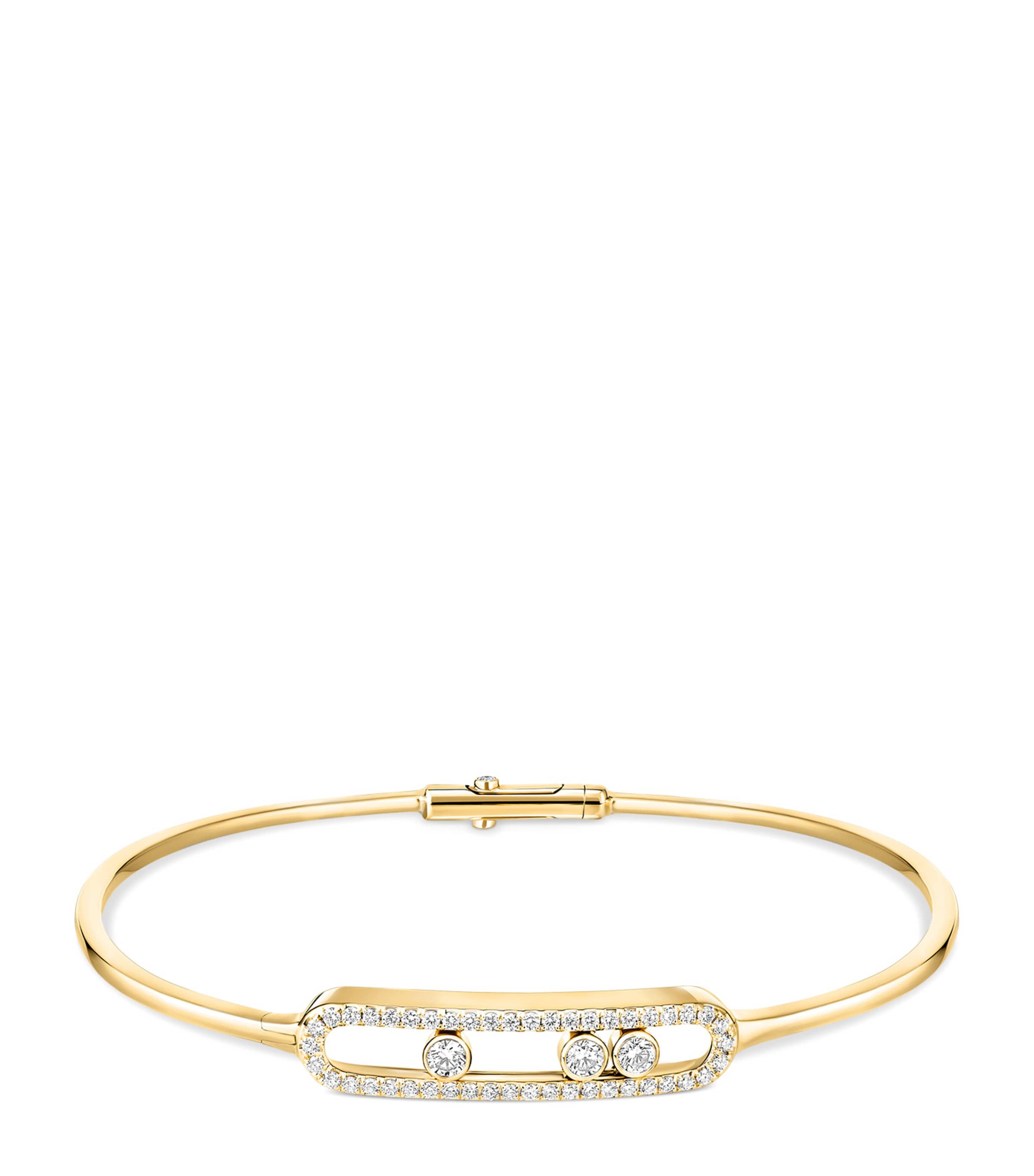 Messika Move Classique Yellow Gold and Diamond Pavé Thin Bangle (0.56ct) Yellow Gold Image 1