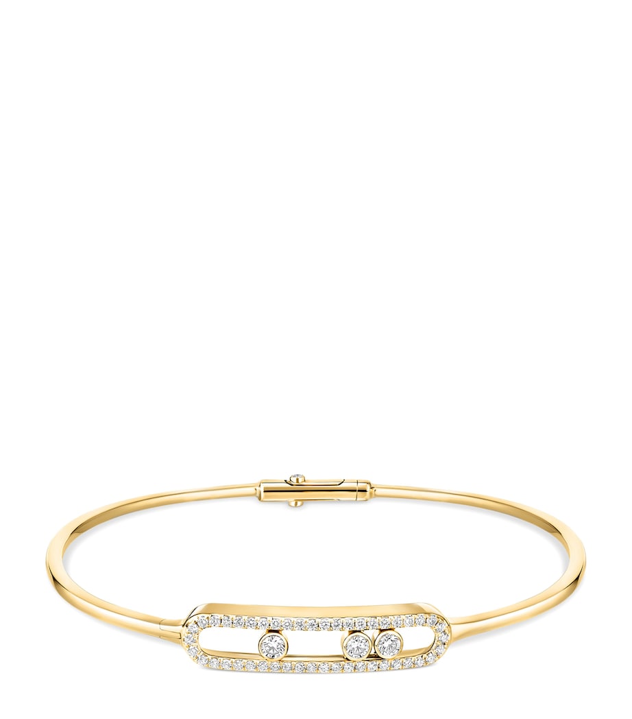 Messika Move Classique Yellow Gold and Diamond Pavé Thin Bangle (0.56ct) Yellow Gold Image 1