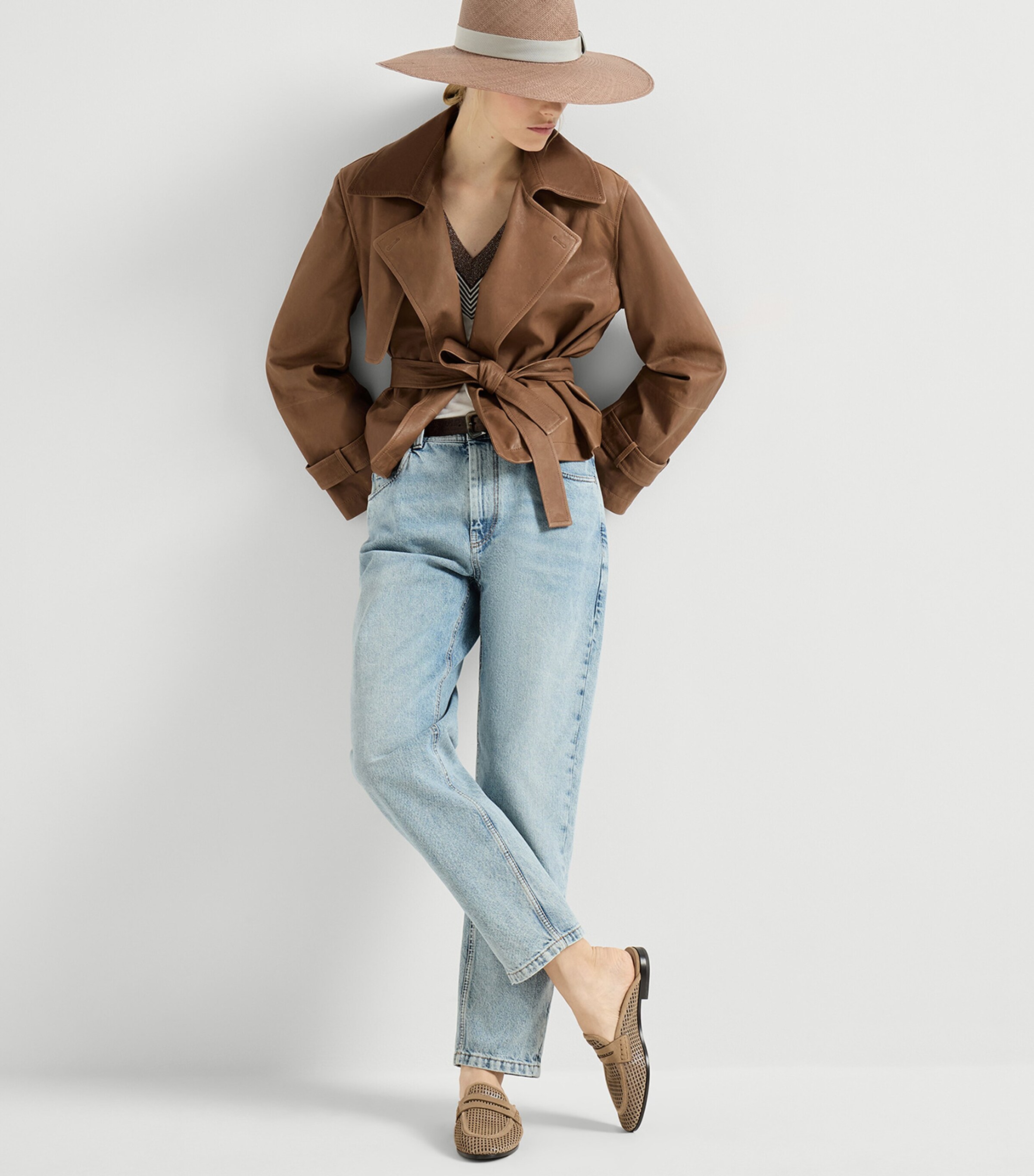 Leather Perforated Slippers C2767 Image 5