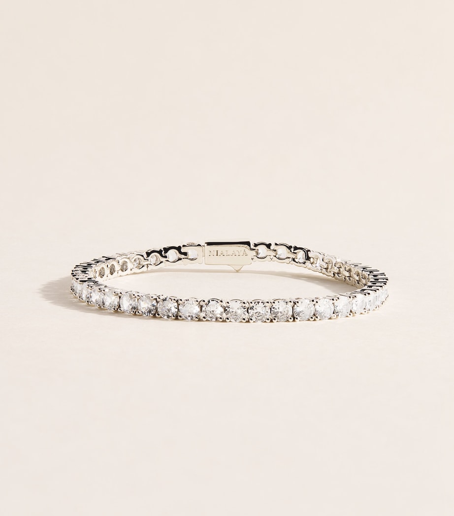 Nialaya Jewelry Silver-Plated Tennis Bracelet Image 1