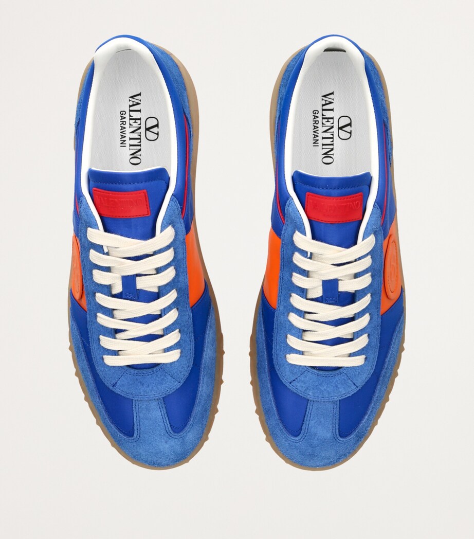 Valentino Garavani Leather Upvillage Padded Sneakers Blue Other Image 4