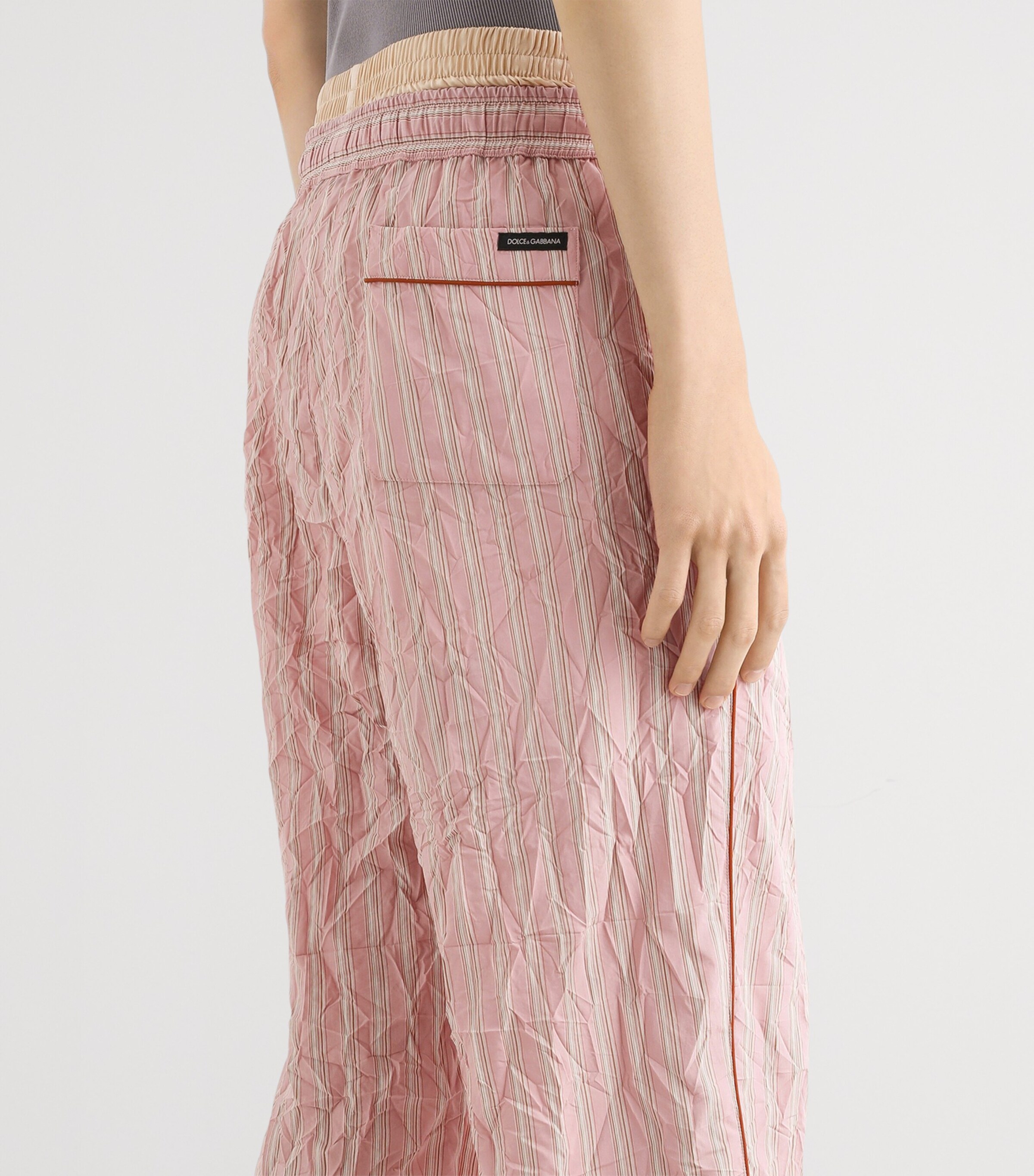 Dolce&Gabbana Mens Striped Crinkle Trousers Stri Image 6