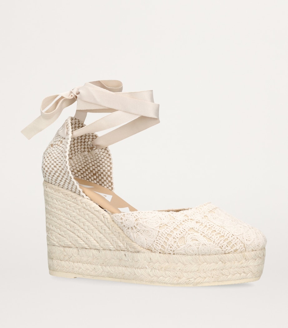 Manebi Cotton Yucatan Espadrille Wedge Sandals 100 Bone Image 3