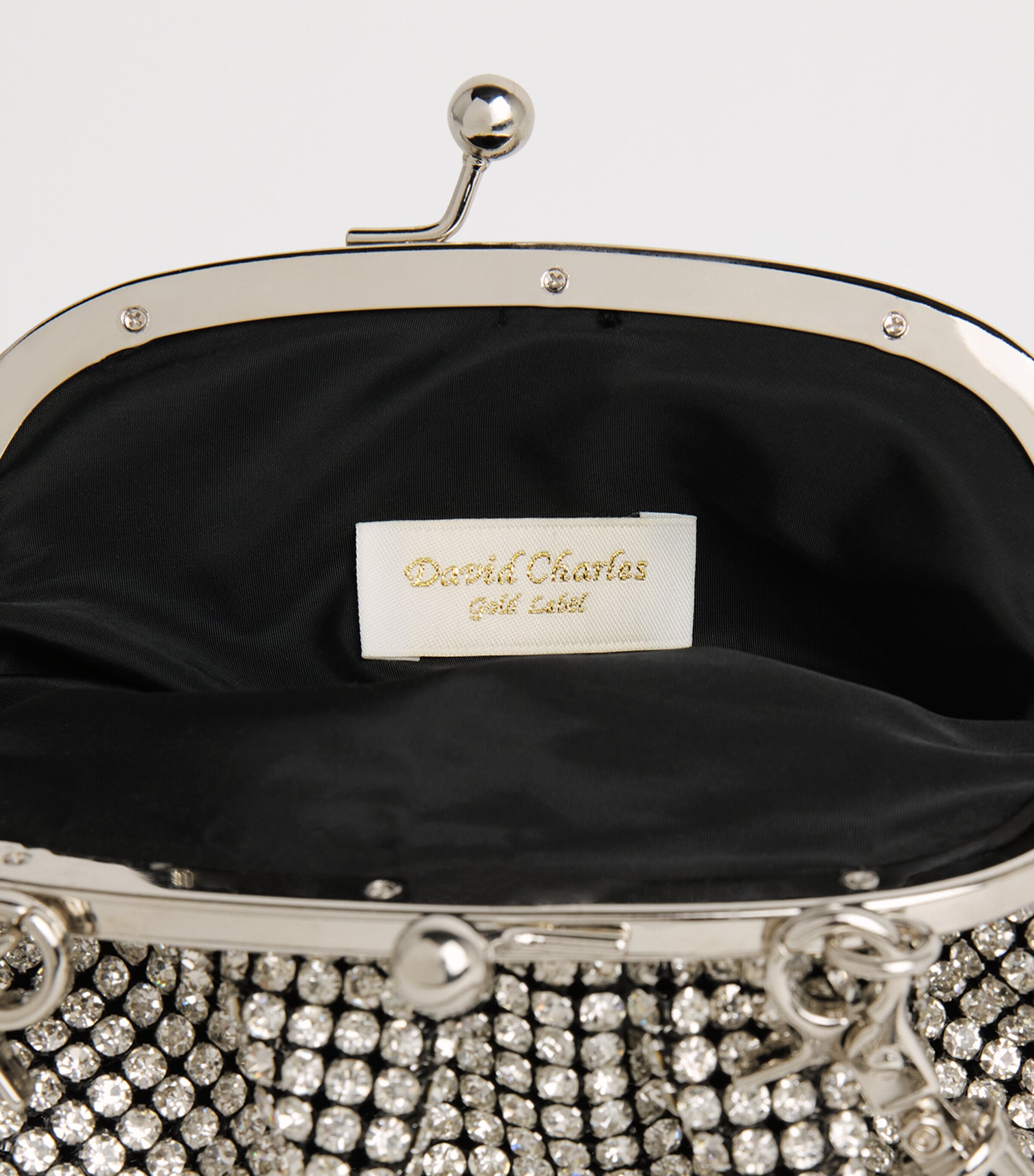 David Charles Embellished Top-Handle Bag S Silver Image 3