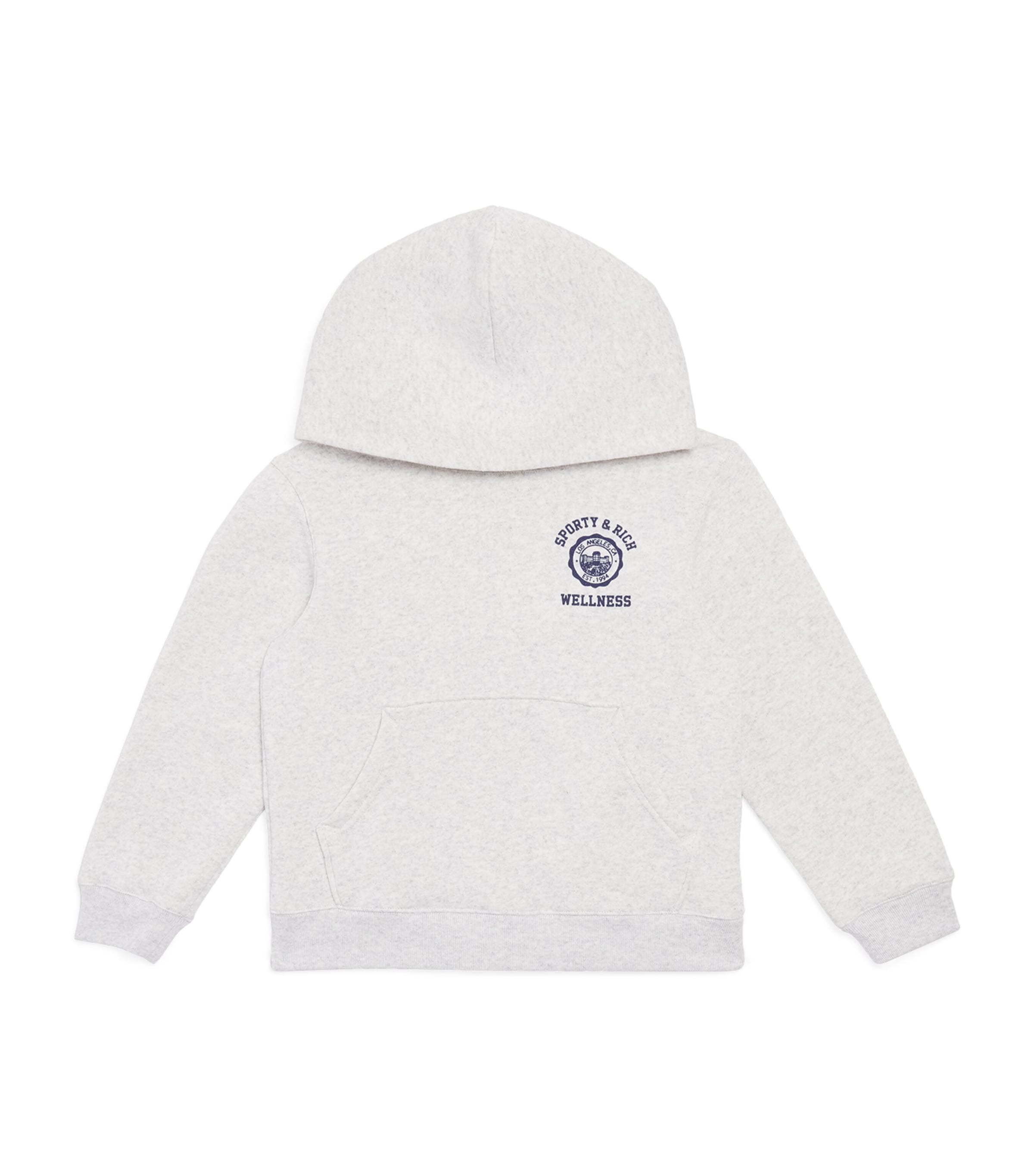 SPORTY AND RICH COTTON EMBLEM HOODIE