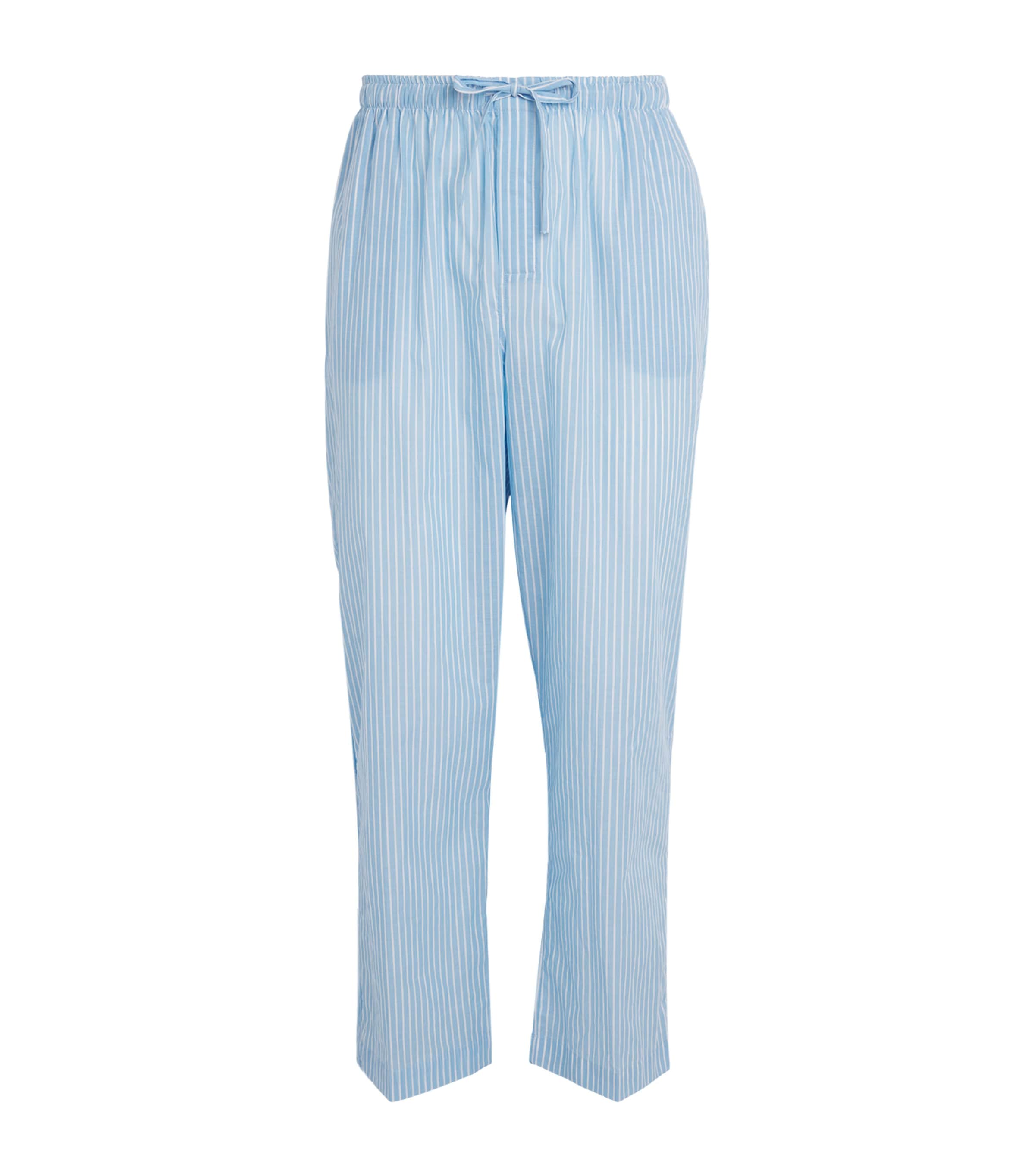 Derek Rose Cotton Amalfi 21 Lounge Trousers In Blue