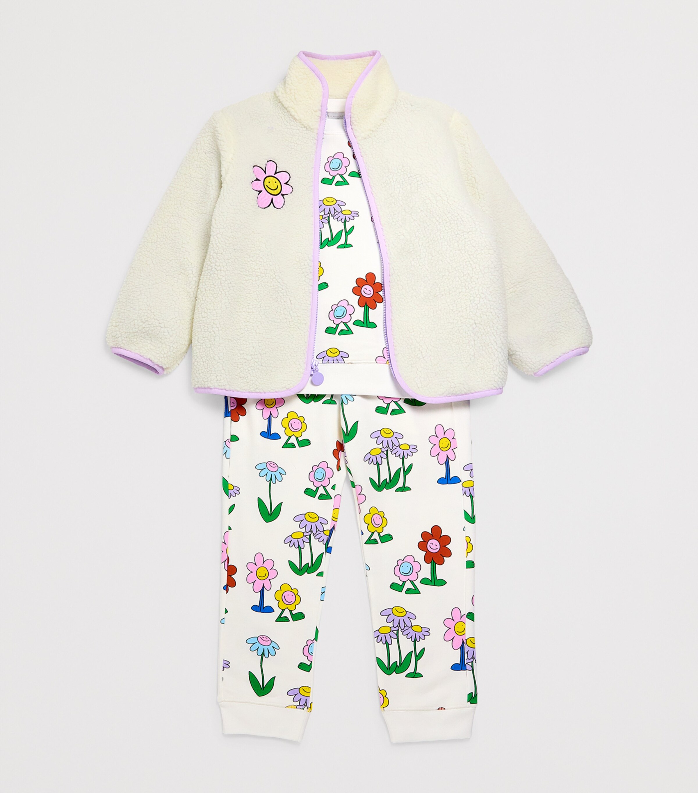 Embroidered Fleece Jacket (3-14+ Years) 101IVORY Image 3