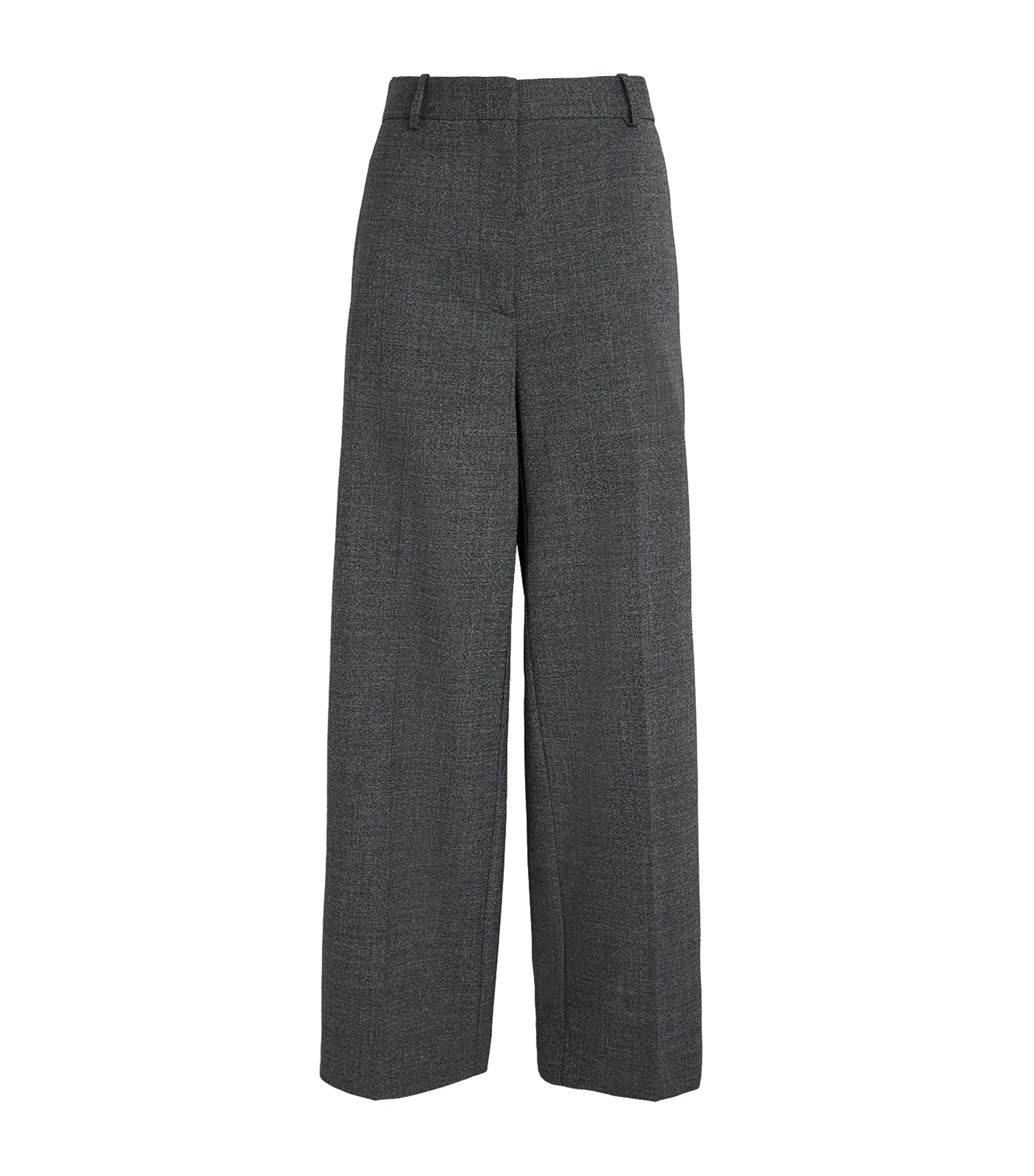 Sandro Straight Wide-leg Trousers In Black