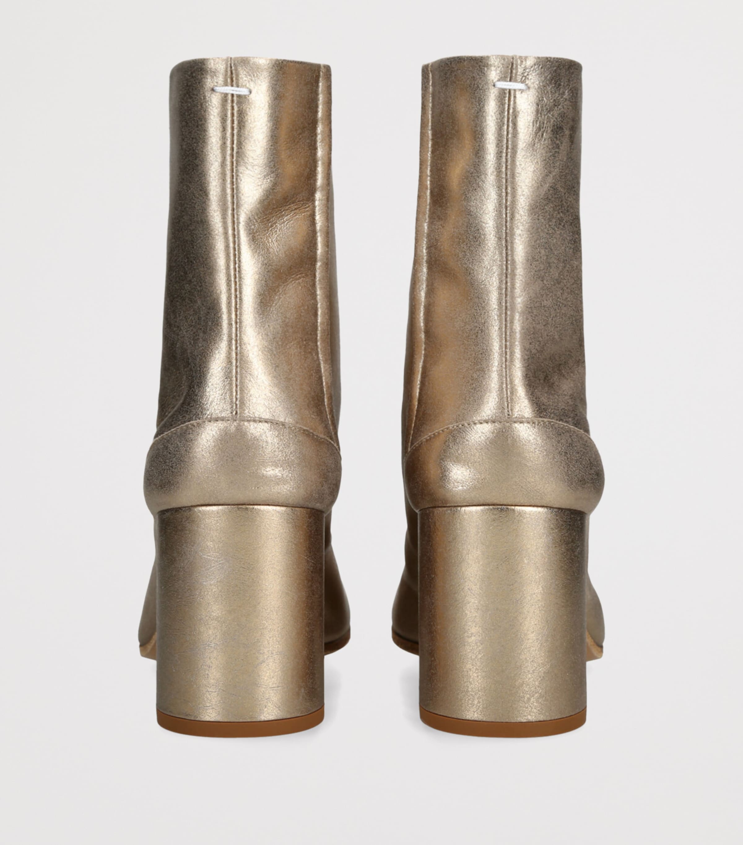 Metallic Leather Tabi Ankle Boots 80 GOLD COMB Image 2